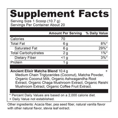 Ancient Nutrition Matcha Green Tea Powder with Ashwagandha, Ancient Elixirs Superfood Matcha Energy Powder, 20 Servings