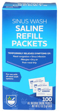 Rite Aid Sinus Wash Refill Kit, Individually Wrapped Saline Packets - 100 Count | Nasal/Allergy Relief Saline Solution For Neti