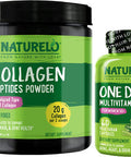 NATURELO One Daily Multivitamin for Women 50+ (Iron Free), 60 Count and Collagen Peptide Powder, 45 Servings