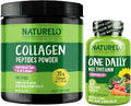 Naturelo One Daily Multivitamin For Women 50+ (Iron) 60 Count And Collagen Peptide Powder 45 Servings
