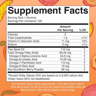 Maryruth Organics Vegan Omega 3 6 7 9 Gummies by | Up to 4 Month Supply | Omega 3 Supplement with Flaxseed Oil | Omega 3 Gummies | No Fish Taste | Non-GMO | 120 Count