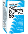 Health Aid Vitamin B6 (Pyridoxine Hcl) 10Mg 100 Tablets