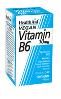 Health Aid Vitamin B6 (Pyridoxine Hcl) 10Mg 100 Tablets