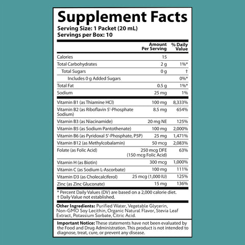 Aurora Nutrascience MegaLiposomal BComplex + Vitamin C Supports Energy Immune and Nervous System Health Gluten NonGMO SugarFree Orange Flavor 10 Single Serve Packets