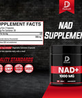Nad+ Supplement 1000 Mg - Pure Nad Supplement - Energy And Dna Repair, Aging Defense, Brain Function - 60 Capsules
