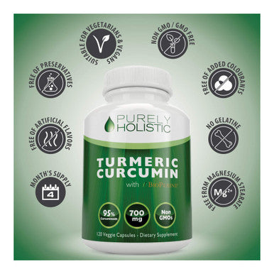 Purely Holistic Vitamin C 1000Mg + Organic Turmeric Curcumin 700Mg & Bioperine - 365 + 120 Capsules - Vegan Bundle - With Rosehip & Acerola Cherry - Made In Usa