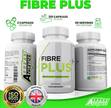 Fibre Plus by Freak Athletics - Daily Fibre Supplement - Premium Fibre Capsules with Psyllium Husk, Chia Seed, Baobab Fruit