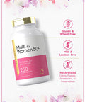 Carlyle Multivitamin for Women 50 and Over | 250 Caplets | Iron Free | with B-Vitamins, D3, and Calcium | for Women 50 Plus | Gluten Free