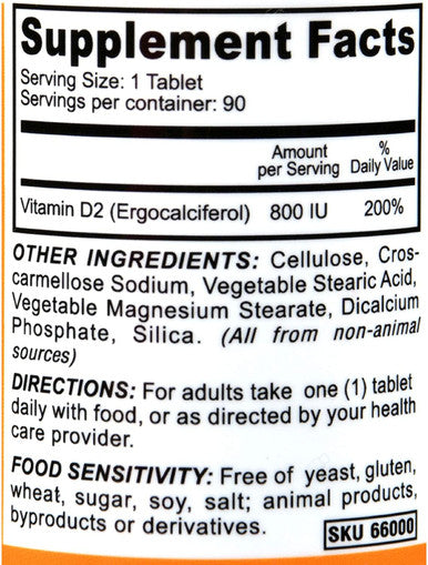 Deva Vegan Vitamin D - 800 IU - Essential in Healthy Bones - Gluten - 90 Tablets (Pack of 2)