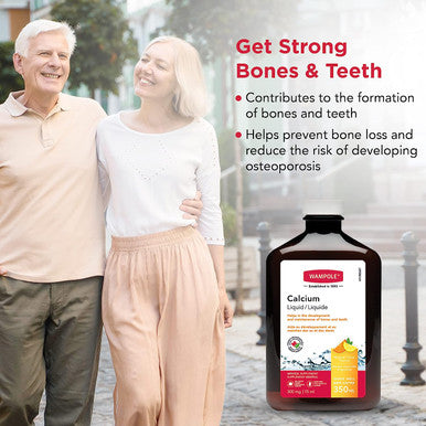 Wampole Calcium Liquid - Helps Develop and Maintain Bones & Teeth - 350 ml