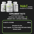 NAC Supplement (600mg) - 120 Capsules | N-Acetyl-Cysteine Amino Acid - UK Made