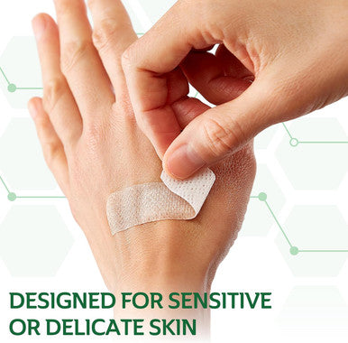 Curad Truly Ouchless Silicone Bandages .75" x 3" For Sensitive or Delicate Skin Flexible Fabric Protects Scrapes Cuts & Burns 20 Count