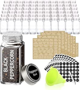 16 Jar Rotating White Spice Rack | Spices Included, 5-Year Spice Refill Program, Compact Countertop, Glass Jars