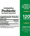 Nature's Bounty Acidophilus Probiotic Daily Probiotic Supplement Supports Digestive Health 1 Pack 120 Tablets