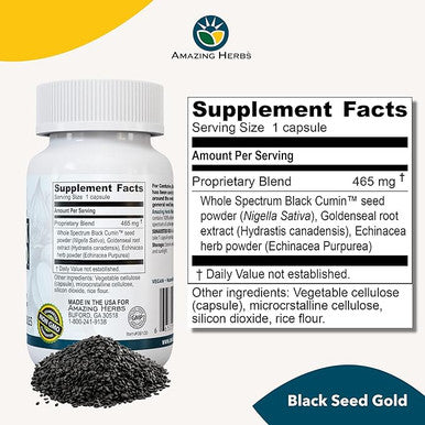 Amazing Herbs Black Seed Gold - 60 Capsules