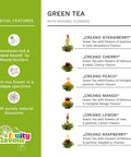 Creano Blooming Tea Set with Glass Teapot 17oz (500ml) - Green Tea Fruity Flavoured Tea Flowers in 6 Varieties - Flowering Tea for Easter
