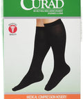 Curad Knee High Compression Hosiery 15-20 mmHg Black Size B (M) Medical Grade Support Stockings