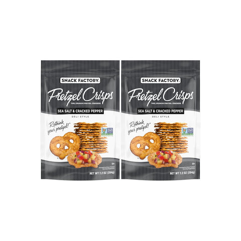 Snack Factory Pretzel Crisps Sea Salt & Cracked Pepper 7.2 Oz