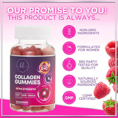 Collagen Peptides For Women - Collagen Gummy With Biotin For Hair, Skin, Nail, Bone & Joint Support, Extra Strength Hydrolyzed Collagen Peptides Supplement For Women & Men, Non-Gmo - 60 Gummies