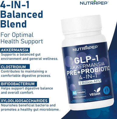 Glp-1 Activate Probiotic Supplement - 2 Billion Afu Probiotics & Prebiotics For Men Women Gut Health - Oral Glp 1 Digestive Enzymes Activator With Clostridium Butyricum Bifidobacterium