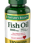Nature's Bounty Fish Oil, 1000mg, 300mg of Omega-3, 120 Odorless Softgels (Packaging May Vary)
