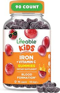 Iron Supplements for Kids 10mg with Vitamin C Great Tasting Iron Gummies for Kids Vegan Non GMO Kids Iron for Immune Health and Iron Deficiency 90 Gummies Lifeable