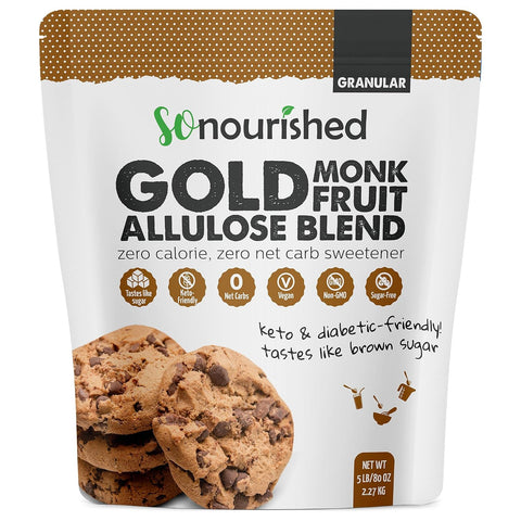 So Nourished Stevia with Allulose Sweetener Powdered 1: 1 Sugar Substitute Keto 0 Calorie 0 Net Carb NonGMO (1 lb / 16 oz)