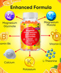 Magnesium Glycinate Chewable Gummies (600Mg) For Kids & Adults Women Men - Vegan Complex With Calcium Potassium Vitamin D B6 L-Theanine - Sugar & Gluten - Orange Flavor