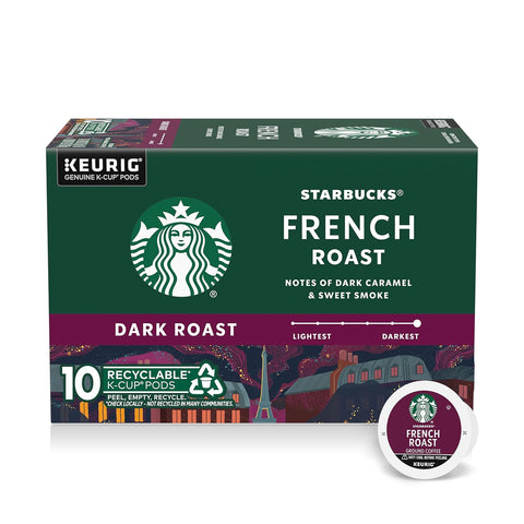 Starbucks K-Cup Coffee Pods, Dark Roast Hot or Iced Coffee, French Roast, 96 Keurig Pods