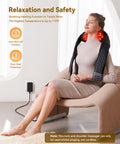Knqze Neck Massager With Heat Neck Massager For Pain Relief Deep Tissue 4D Deep Tissue Kneading Massage For Back Leg Full Body Muscle Pain Relief Ergonomic Design Ideal For Women Men Not Cordless