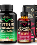 NUTRAHARMONY Organic Vitamin B Complex Drops & Citrus Bergamot Capsules