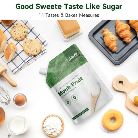 SPICEEL Monk Fruit Sweetener with Erythritol - White Sugar Substitute, Coffee, Tea, Gluten Free, Vegan, Sugar Replacement(1lb) (Pack of 2)