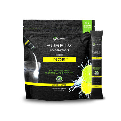 Karamd Pure I.V. + Vital Restore - Special Bundle - Lemon Lime Hydration Packets (16 Sticks) & Powerful Supplement For Leaky Gut & Colon Health (90 Capsules) - Boost Energy & Physical Performance