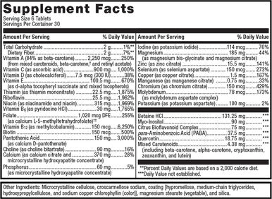Metagenics Intensive Care Without Iron - Multivitamin - Dietary Supplements for Everyday - with Quercetin Beta-Carotene Ascorbic Acid & More - Non-GMO - Gluten- - 180 Tablets