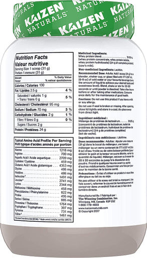 Kaizen Naturals Whey Protein, Unflavoured Unflavoured, 840 Gram