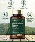 Tahoe Naturals Korean Panax Ginseng | 1500Mg | 120 Quick Release Capsules | Non-Gmo And Gluten Free Supplement |