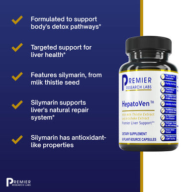 Premier Research Labs Hepatoven - Detoxification & Liver Health Support - Liver Cleanse Detox - Phytonutrient Blend - Milk Thistl