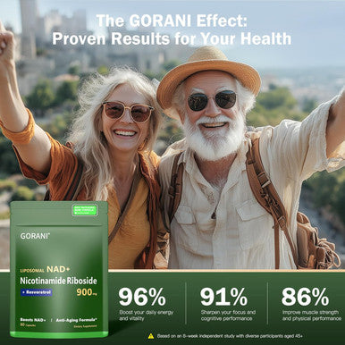 Gorani Nad+ Supplement 900Mg, Nicotinamide Riboside, Liposomal Resveratrol, Quercetin - Mnm Resveratrol Supplement For Promotes Vitality & Cognitive Function (1)