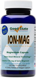 Good State Ion-Mag Ionic Magnesium Nano Sized Mineral Technology Supports Healthy Breathing & Cardiovascular Health 115 Mg Per Serving 60 Capsules