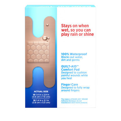 Band-Aid Brand Water Block Waterproof Adhesive Bandages For Minor Cuts And Scrapes, Fingertip And Knuckle, 20 Ct (Pack Of 6)