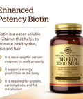 Solgar Biotin 1000 Mcg 250 Vegetable Capsules - Supports Healthy Skin Nails & Hair - Energy Metabolism - Enhanced Potency - Non-Gmo Vegan Gluten Free Dairy Free Kosher Halal - 250 Servings