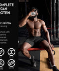 Vegan Protein Powders - Plant Based Protein Powder 420g - Caramel Cookies Flavour - Enriched with Reishi, Ginseng, Vitamins, Minerals, Enzymes - Sugar Free & Lactose Free - 100% Natural Complete BCAA