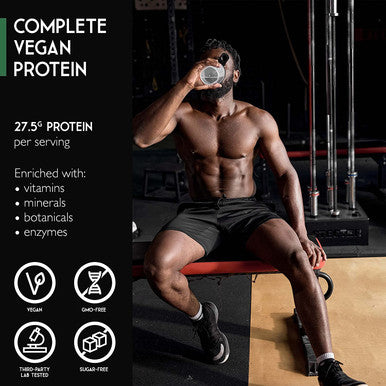 Vegan Protein Powders - Plant Based Protein Powder 420g - Caramel Cookies Flavour - Enriched with Reishi, Ginseng, Vitamins, Minerals, Enzymes - Sugar Free & Lactose Free - 100% Natural Complete BCAA