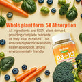 Organic Plant D3 5000 Iu + K2(Mk-7)100 Mcg -5X Absorption Than Standard D3K2, 100% Whole Food Derived Omega-3,Methyl B12,Vitamin C, Zinc,And 5 Organic Vegetables,Supports Bone & Teeth Strength, Immune