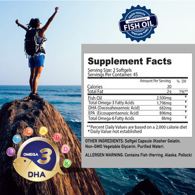 Omega 3 Fish Oil 2500mg Supplement by New Age - 2 Pack ÃƒÂ¢Ã¢â€šÂ¬Ã¢â‚¬Å“ Immune & Heart Support ÃƒÂ¢Ã¢â€šÂ¬Ã¢â‚¬Å“ Promotes Joint, Eye, Brain & Skin Health - Non GMO 180 Softgels - EPA, DHA Fatty Acids Gluten Free