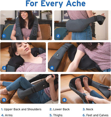 Etekcity Cordless Neck Massager For Pain Relief Deep Tissue, Shiatsu Low Back Massager With Heat, Wireless Electric Shoulder Massager, Best Gifts For Men,Women,Mom & Dad, Kneading Leg Massage Pillow