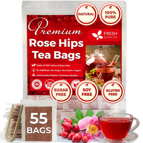 FreshDrinkUS, Premium 120 Mulberry Leaf Tea Bags, 100% Natural & Pure from Mulberry Leaves. Loose Leaf Herbal Tea. Made with Natural Material Tea Bags. No Sugar, No Caffeine, No Gluten, Vegan.