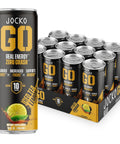Jocko GO Energy Drink - Keto, Vitamin B12, Vitamin B6, Electrolytes, L Theanine, Magnesium- Energy Boost, Sugar Free Nootropic Monk Fruit Blend - 12 Pack (Pink Lemonade)