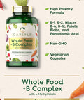 Carlyle B Complex with Whole Food Blend Formula | 240 Capsules | Plus L-Methylfolate | Non-GMO & Vegetarian Supplement