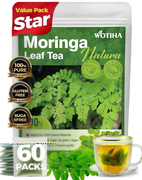WOTIHA 50 Count Premium White Mulberry Leaf Tea Bags - 100% Natural & Pure, Improves Digestion, Supports Wellness, Slightly Sweet & Refreshing,Non-GMO Caffeine-Free, Additive-Free, Sugar-Free, Vegan